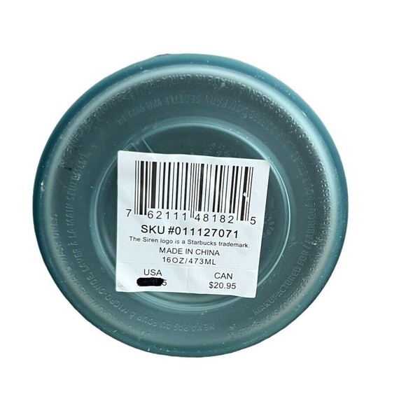 Starbucks Tumbler 2021 Christmas Holiday Ribbon 16 Oz Mint Green Leaf Cup - Picture 6 of 6